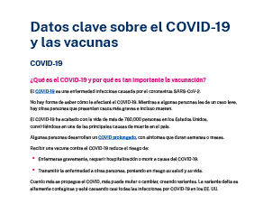 Datos clave sobre el COVID-19 y las vacunas